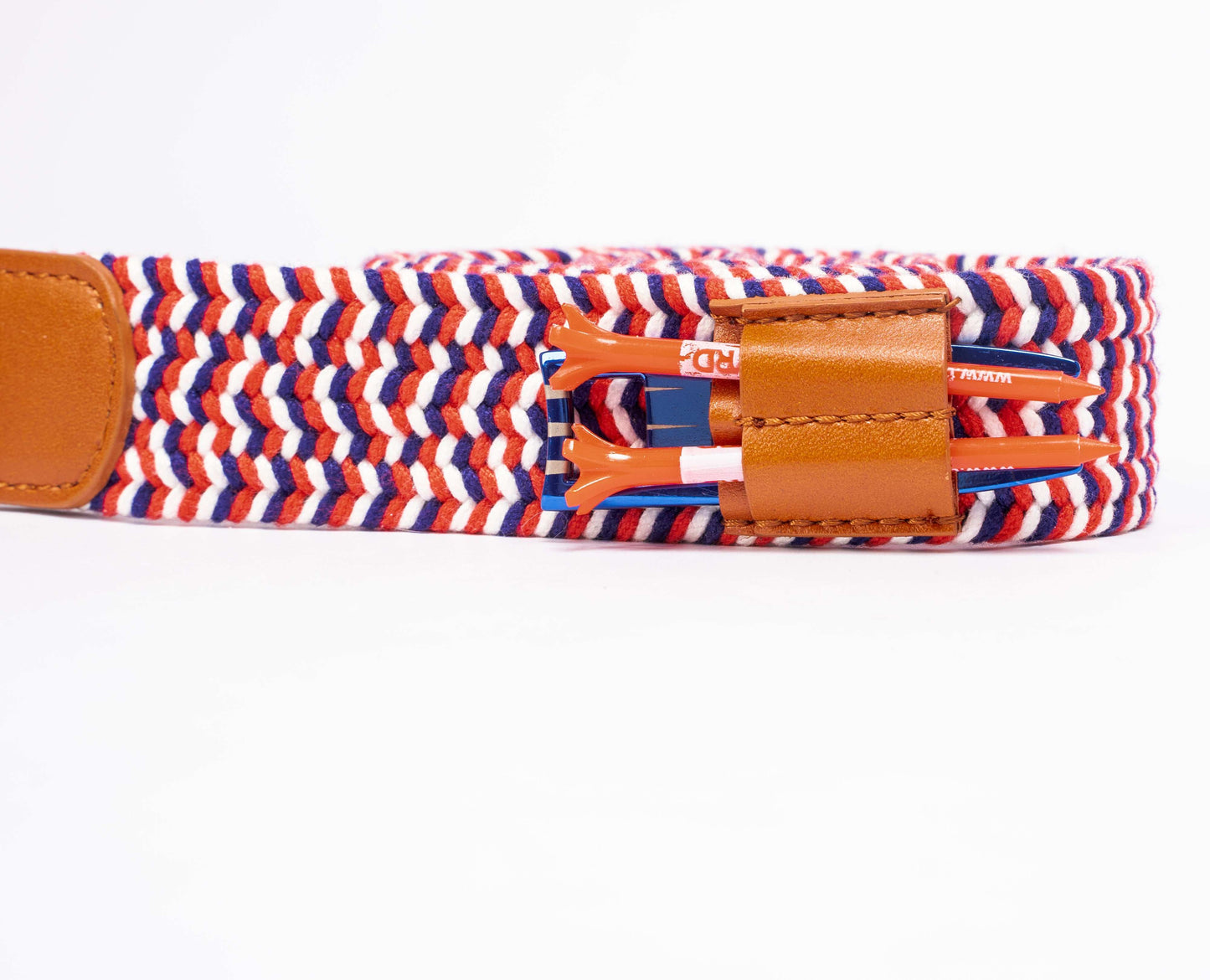 THE BRAIDED BYRD GOLF BELT - Red & White Bluebyrd - The Byrd, LLC
