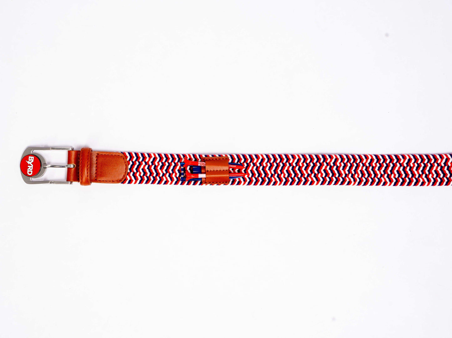 THE BRAIDED BYRD GOLF BELT - Red & White Bluebyrd - The Byrd, LLC