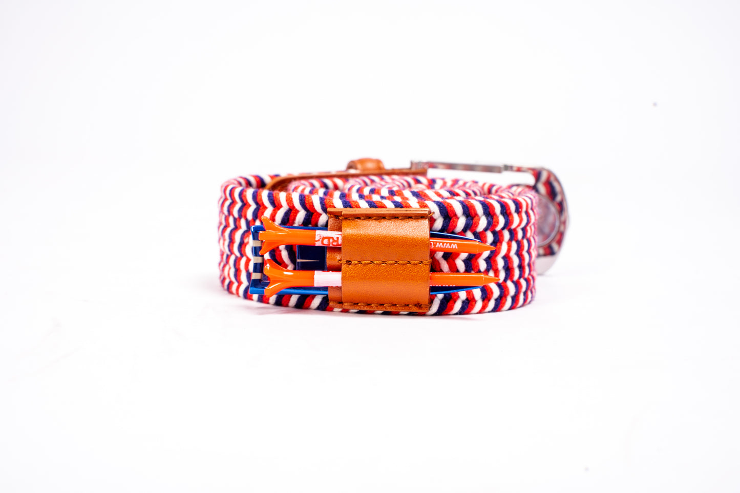 THE BRAIDED BYRD GOLF BELT - Red & White Bluebyrd - The Byrd, LLC