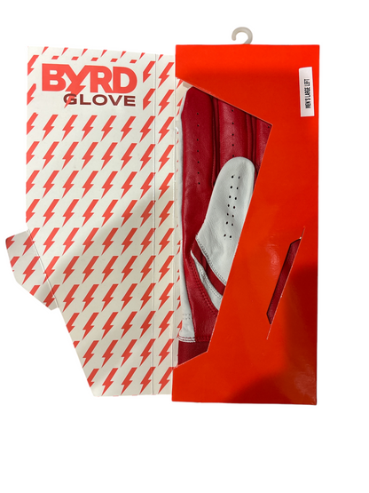 THE BYRD GOLF GLOVE - WHITE / RED