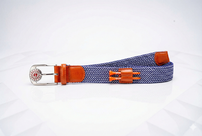 THE BRAIDED BYRD GOLF BELT - Blue/White: Gear Organizing Belt