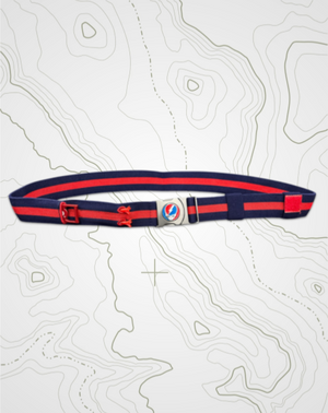THE BYRD GOLF BELT ✶ Blue / Red Stripe