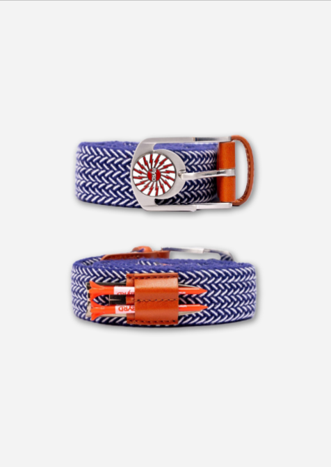 THE BRAIDED BYRD GOLF BELT ♠ Blue/White