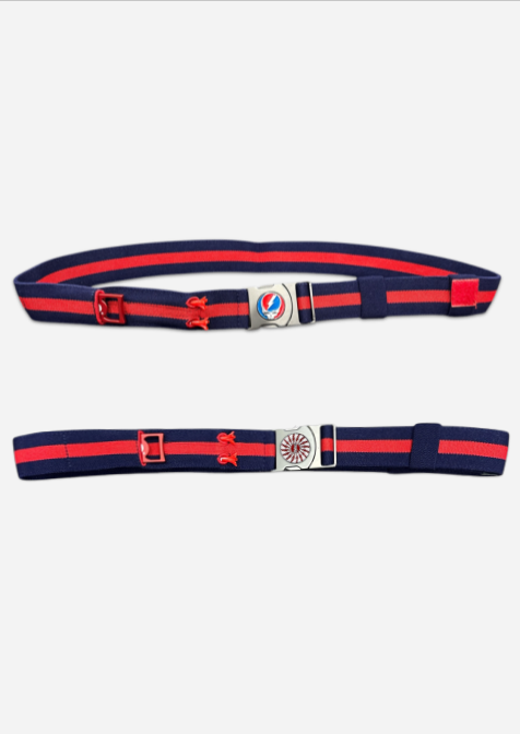 THE BYRD GOLF BELT ✶ Blue / Red Stripe