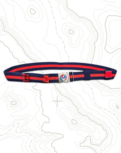THE BYRD GOLF BELT ✶ Blue / Red Stripe - The Byrd, LLC