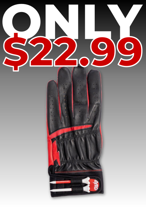THE BYRD GOLF GLOVE - Black/Red