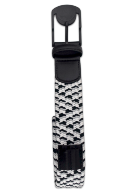BRAIDED GOLF BELT - Black/Grey/White