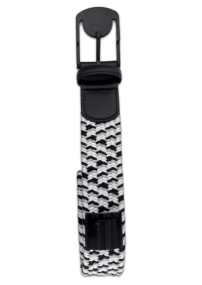 BRAIDED GOLF BELT - Black/Grey/White