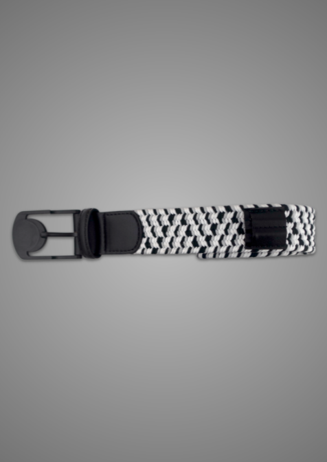 BRAIDED GOLF BELT - Black/Grey/White