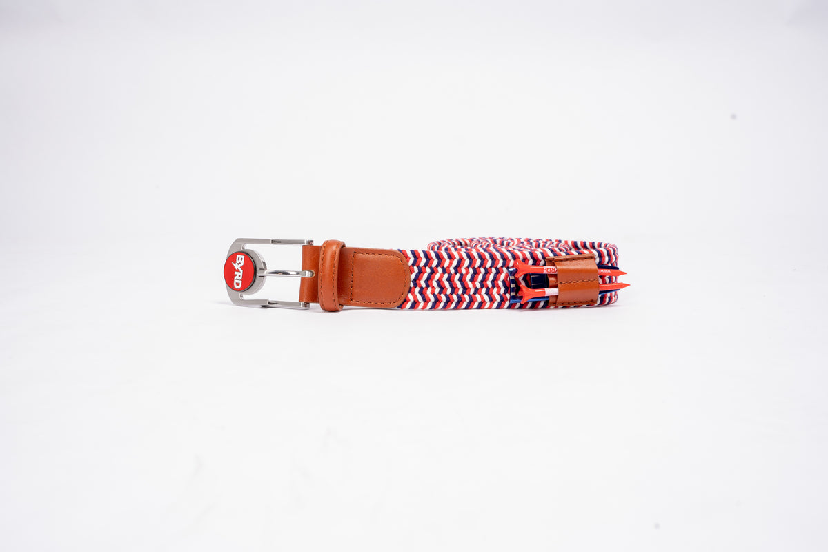 NEW Brighton Cherry Red I Love Golf - Golf Themed Belt - ML 32 THE BRAIDED BYRD GOLF BELT ♤ Red/White/Blue main image 4