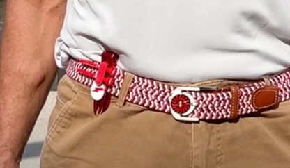 BRAIDED BELT + FREE CADDIE CLYP - Red