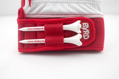 THE BYRD GOLF GLOVE - WHITE / RED