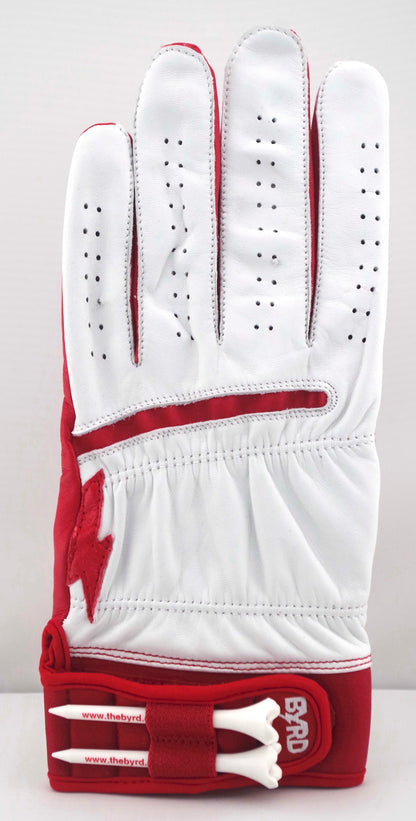 THE BYRD GOLF GLOVE - WHITE / RED