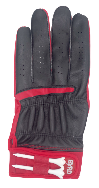 THE BYRD GOLF GLOVE - BLACK / RED