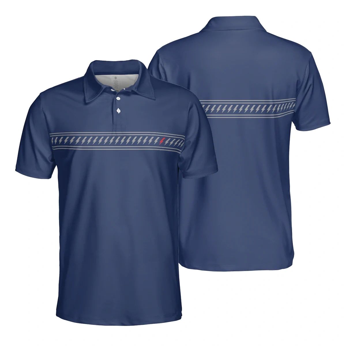 The Byrd Men's Blue Bolts Golf Polo